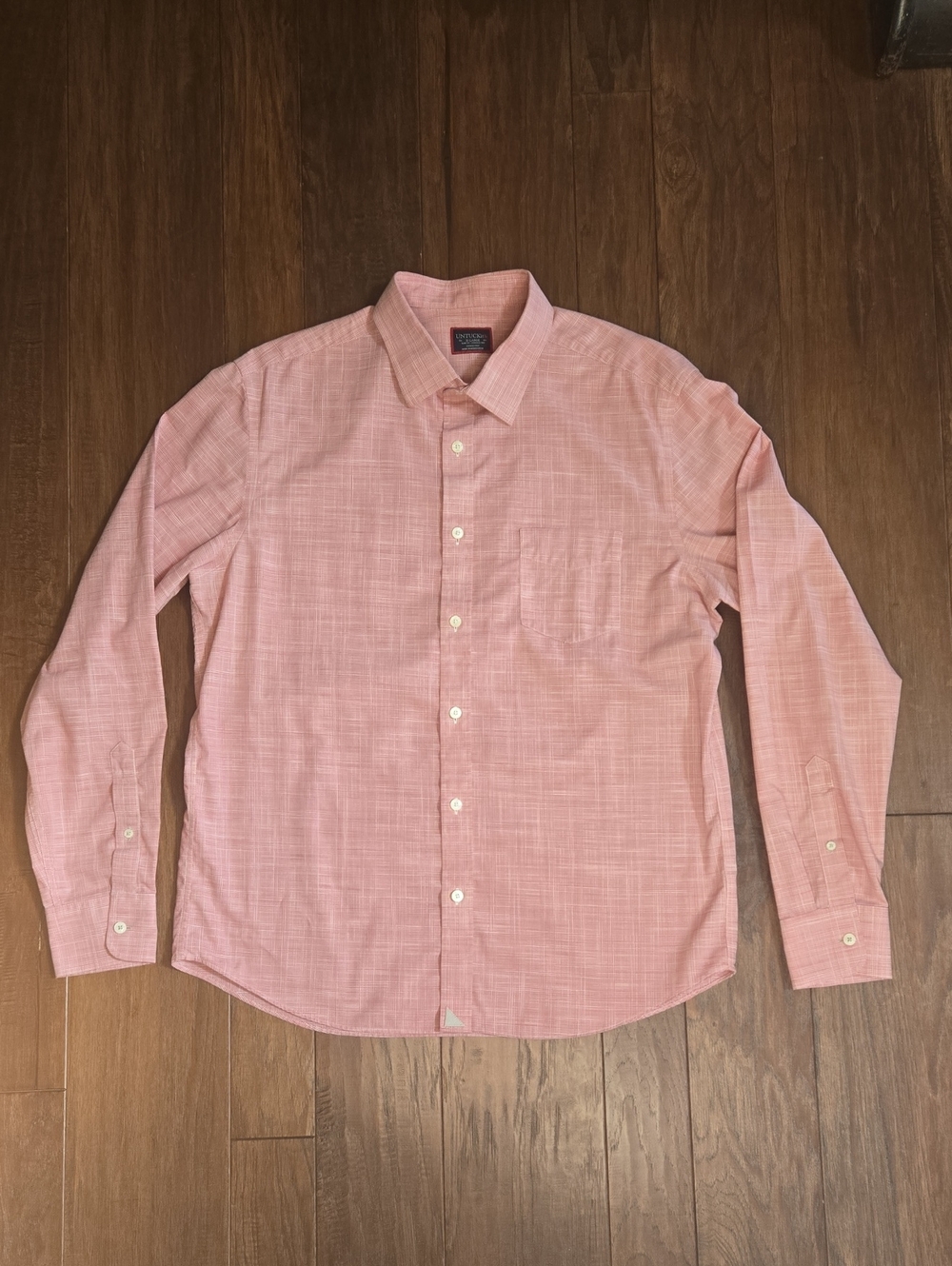 UNTUCKit Avellino Light Pink Long-Sleeve Button-Down Shirt Slim Wrinkle Free XL